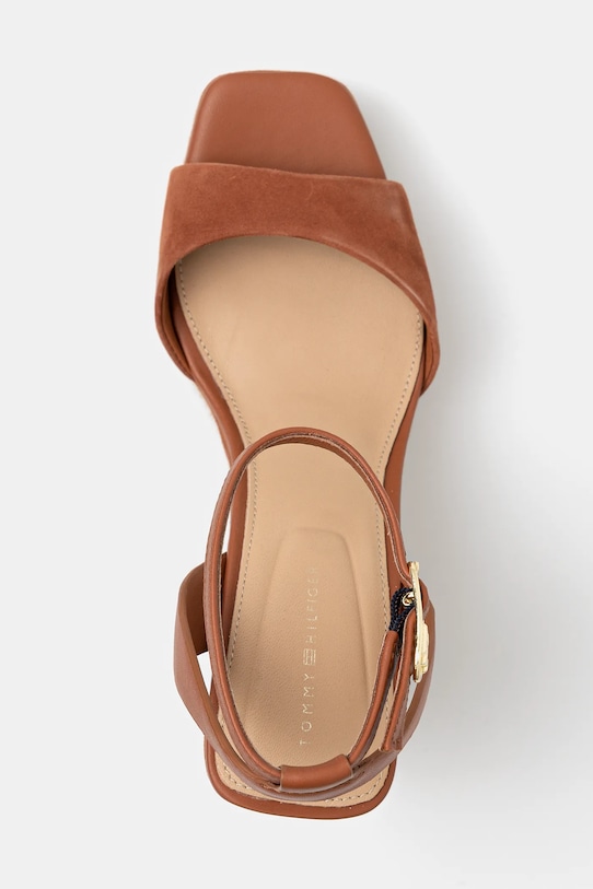 Кожаные сандалии LEATHER & SUEDE HIGH WEDGE ESPAD Tommy Hilfiger, коричневый — фото 4