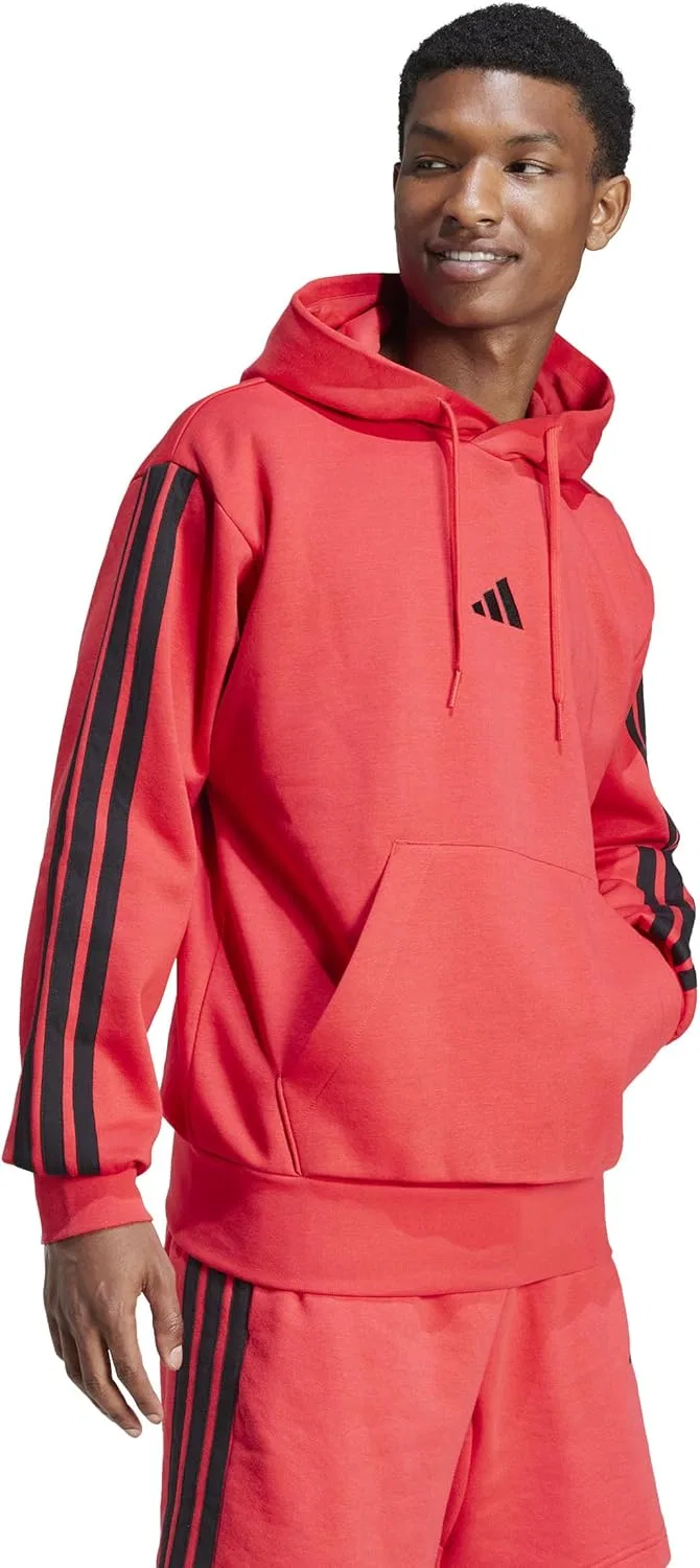Спортивная худи adidas Essential 3-полосная флисовая, цвет Pure Ruby/Black — фото 2