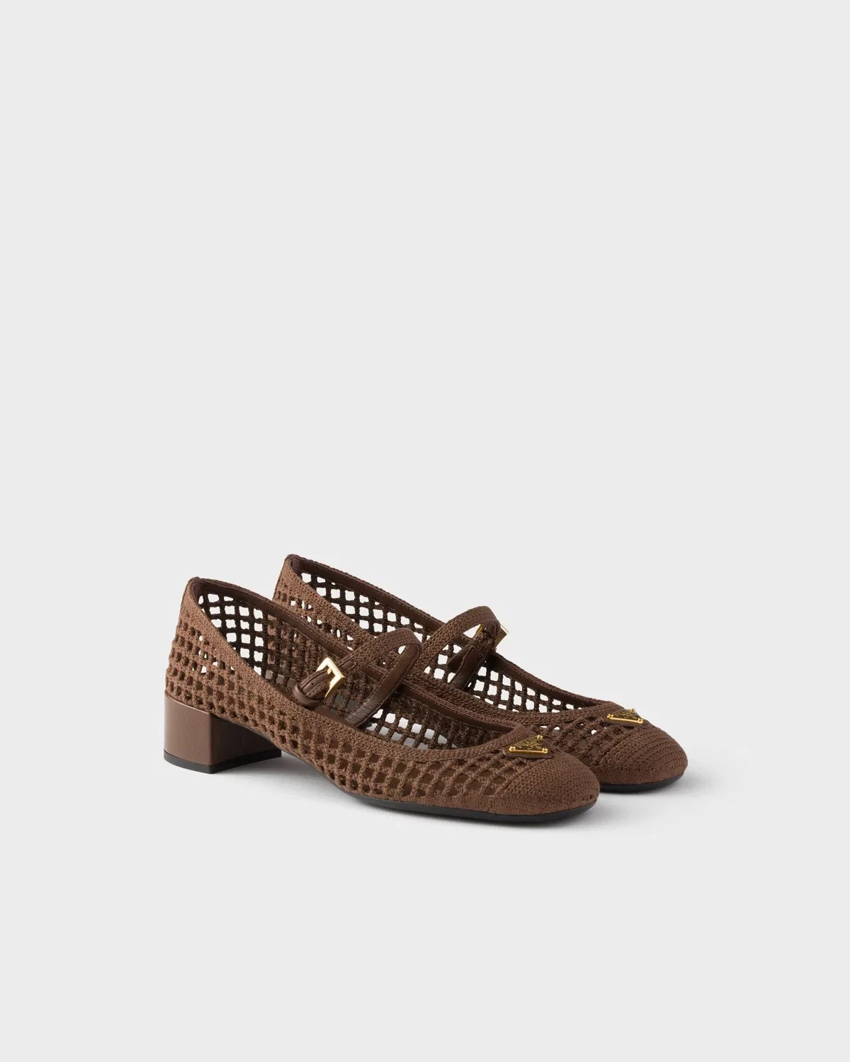 Вязаные туфли-лодочки Prada, коричневый