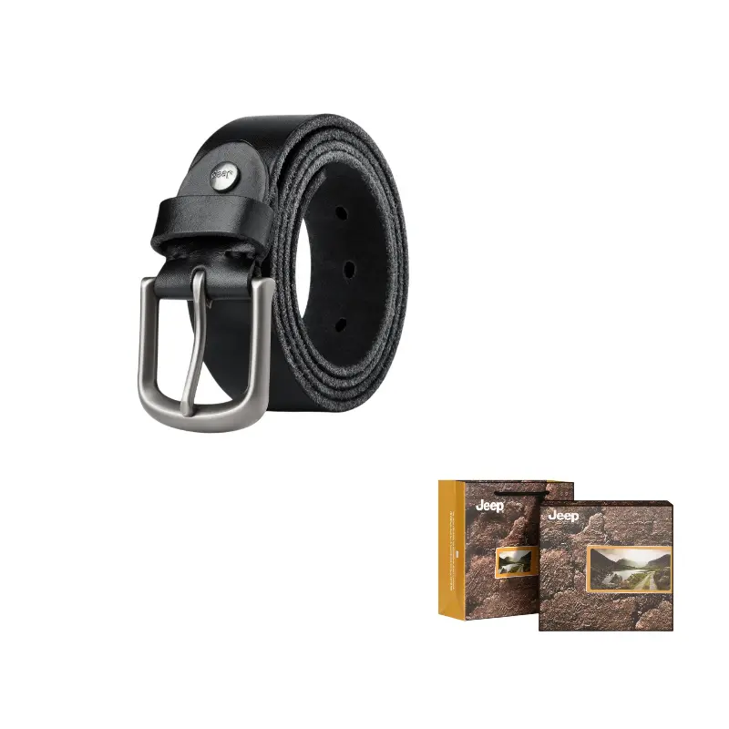 

Ремень мужской из натуральной кожи Top Grain, 3,75 см Jeep, черный