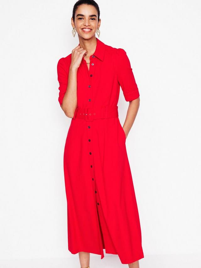 

Модное платье-рубашка понте Boden, цвет Poppy Red