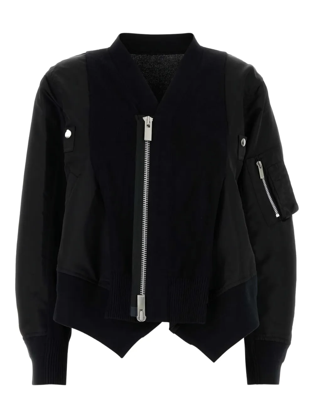 

Куртка-бомбер из смесовой хлопковой ткани SACAI, черный