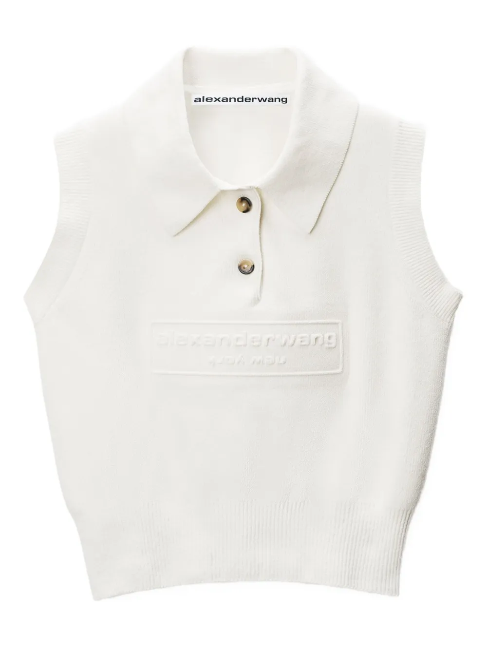 

Топ с тисненным логотипом из шенилла Alexander Wang, нейтральный