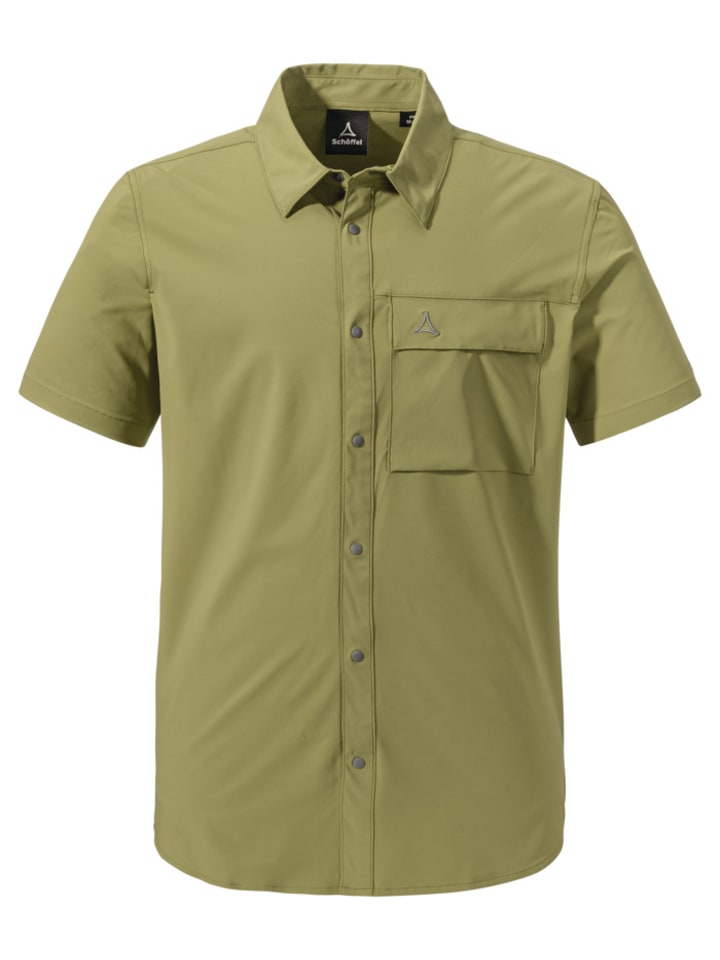 

Рубашка Shirt Style Dooser MNS однотонного оливкового цвета Schöffel