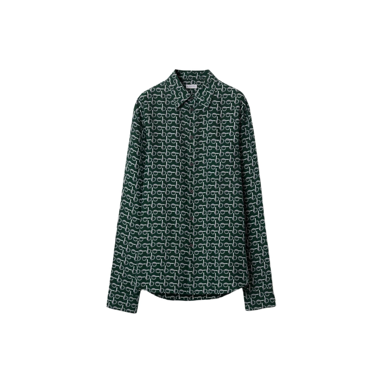 

Шелковая рубашка с принтом Burberry, зеленый