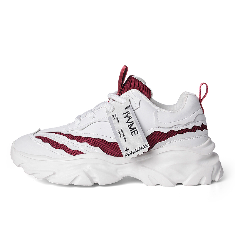 

Дышащие и легкие низкие массивные кроссовки для мужчин JYVME, White Red