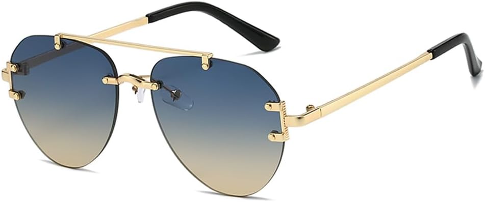 

Солнцезащитные очки без оправы из металла для женщин и мужчин, винтажный стиль, солнцезащитные очки для активного отдыха и вождения, защита от УФ-излучения UV400 KTUCN, 03