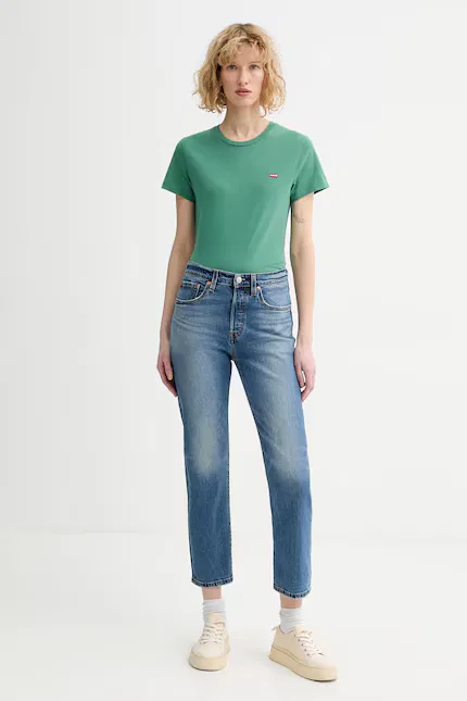 Джинсы прямого кроя высокая талия 501 CROP LIGHTWEIGHT Levi's, синий — фото 2