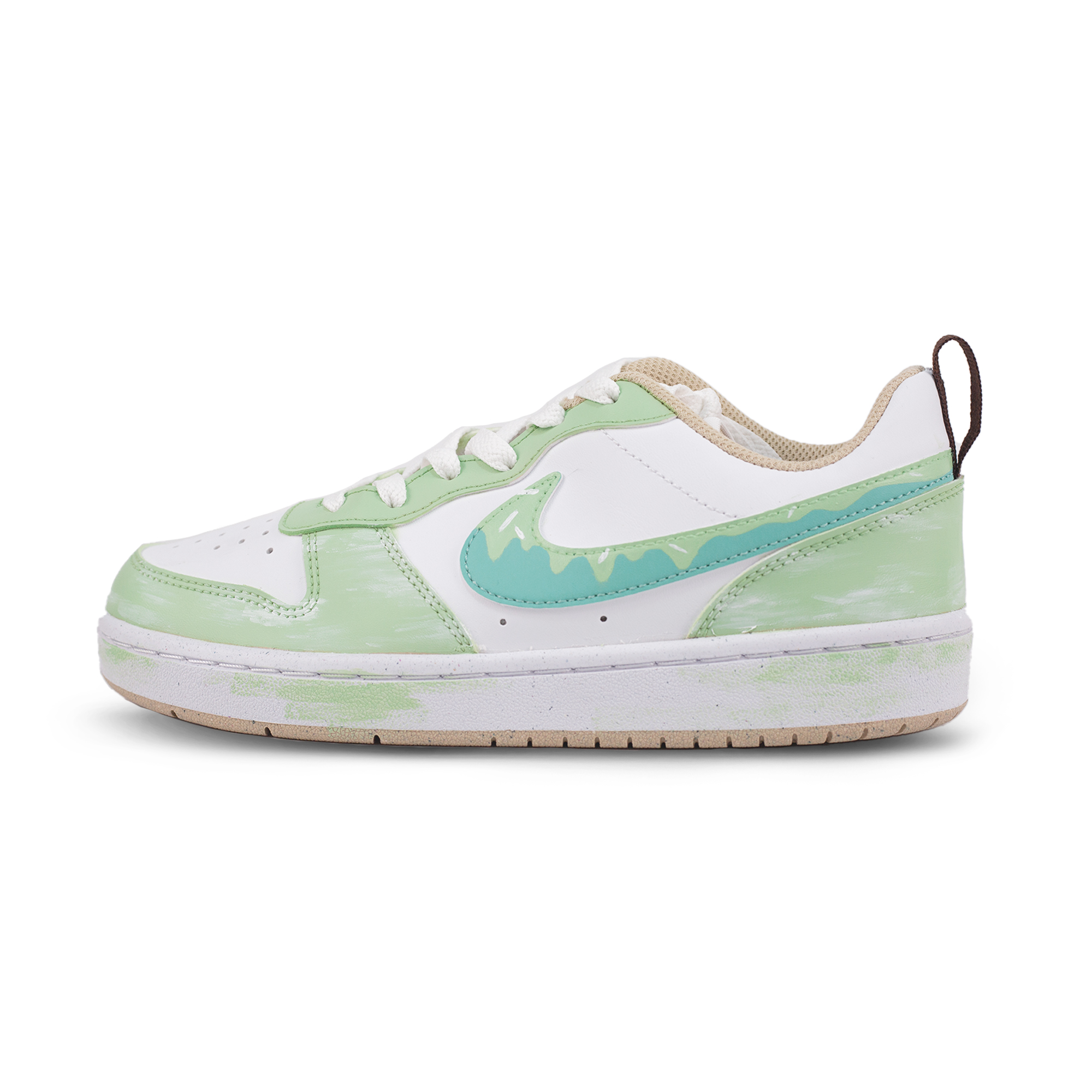 

Nike Кроссовки для скейтбординга Court Borough Jasmine Milk Green, нескользящие, износостойкие, низкие, для детей и подростков