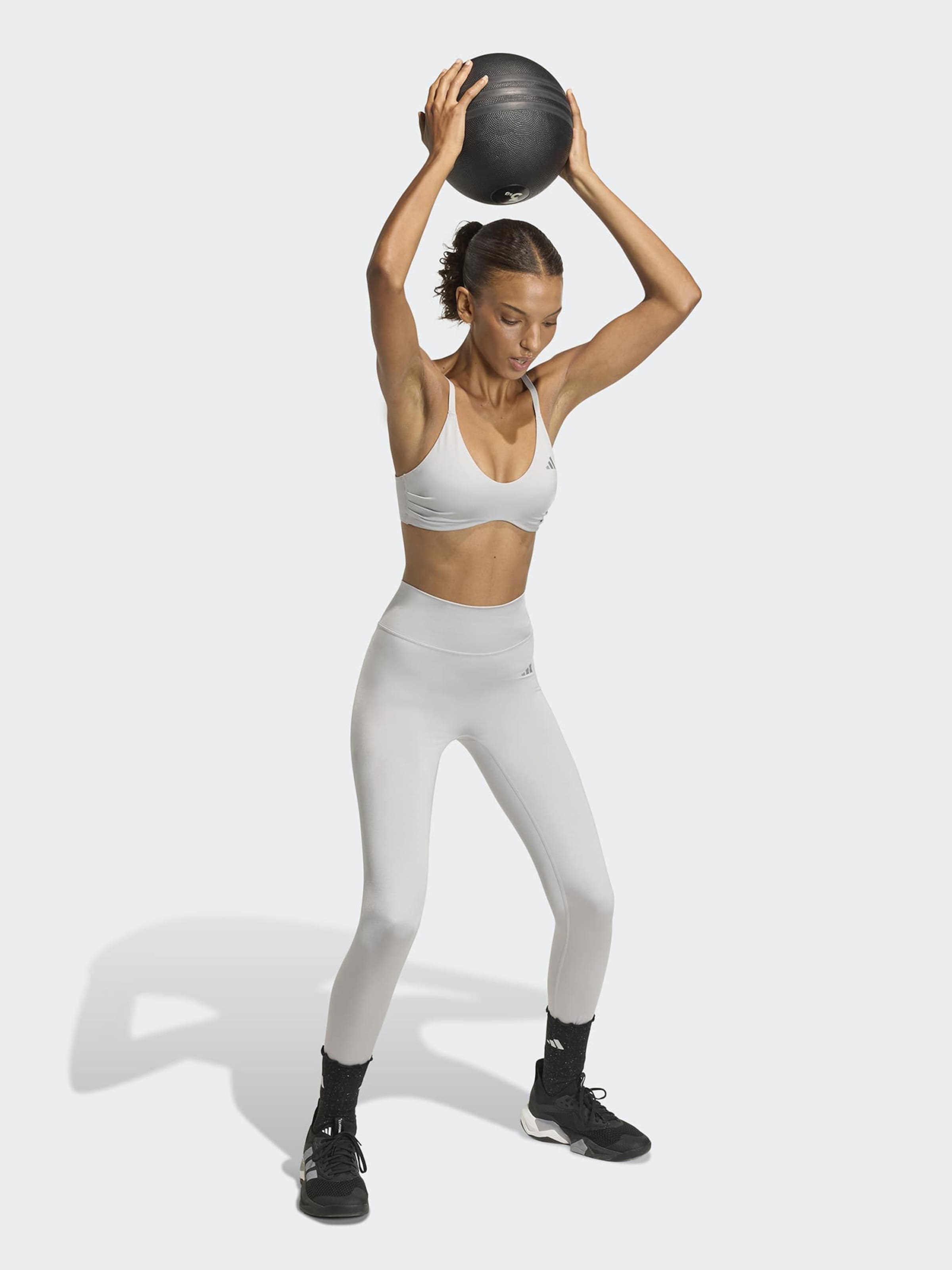 Adidas Performance Спортивный бюстгальтер-бралетт 'Optime Essentials' в сером цвете — фото 2