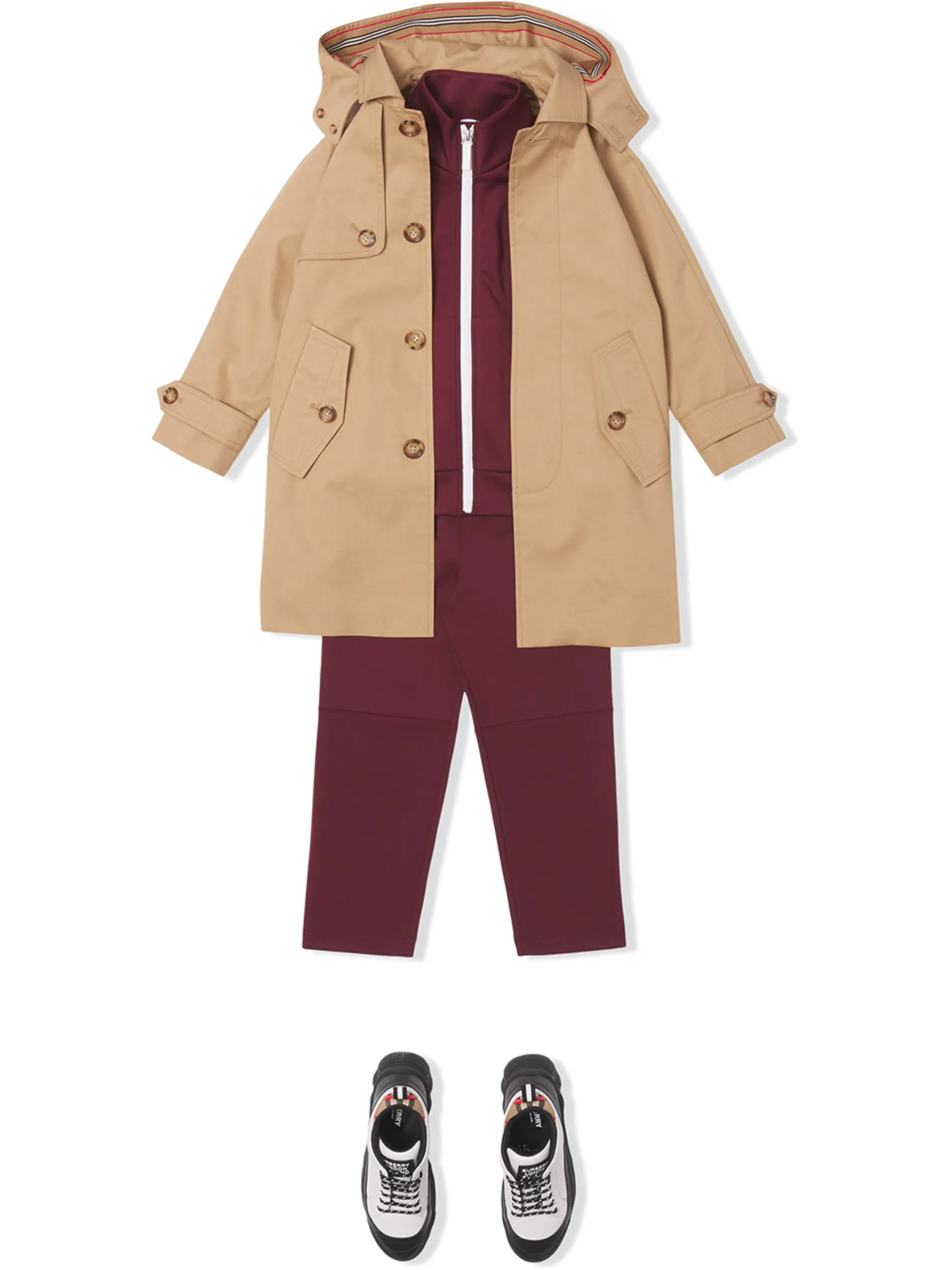 Спортивные брюки с нашивкой-логотипом Burberry Kids, красный — фото 2
