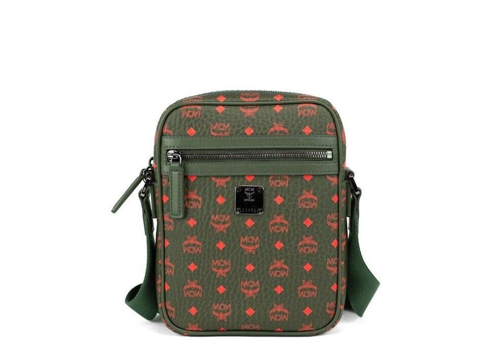 

Klassik Mini Winter Moss Visetos кожаная многофункциональная сумка через плечо зеленая MCM