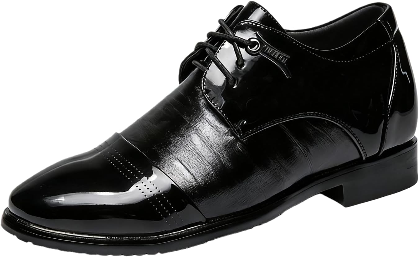 

Мужские классические туфли на шнуровке, стильные оксфорды с текстурированной и глянцевой отделкой, универсальная обувь для деловых встреч и особых случаев Khwfjas, черный