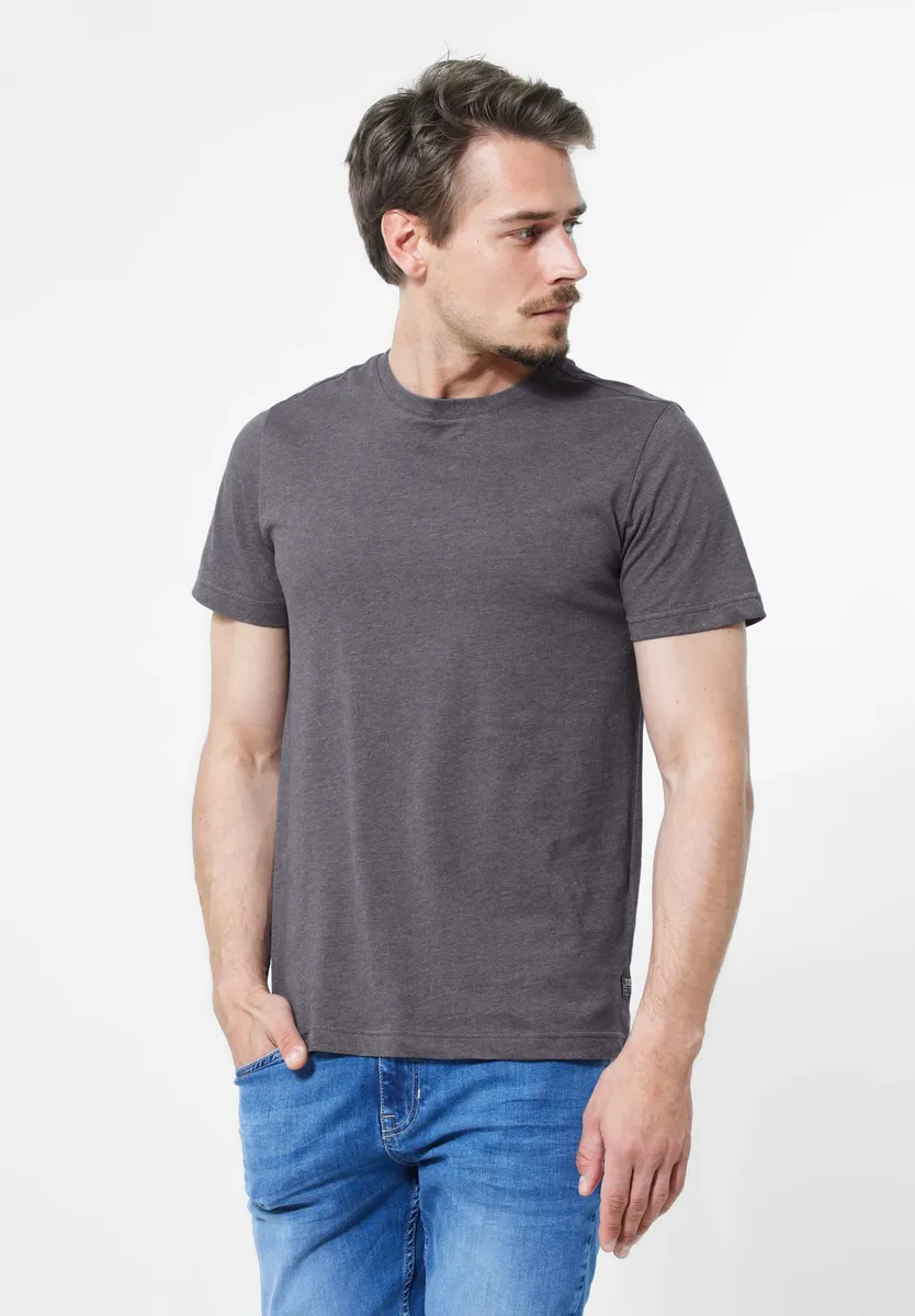 

Футболка STREET ONE MEN меланжевого цвета, серый