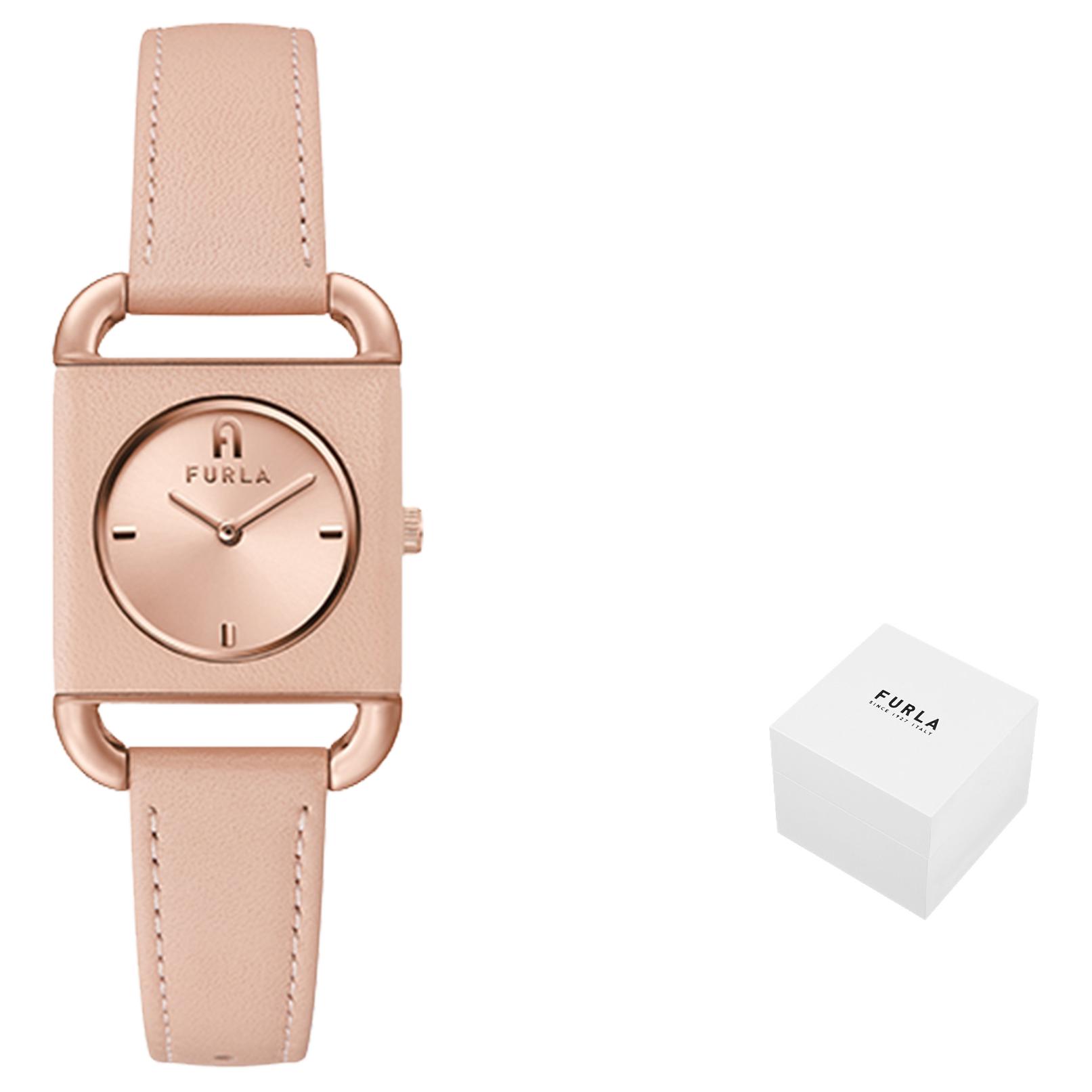 

Furla Часы HERITAGE Series Wrist Watch Quartz Movement Genuine Leather Strap 28mm Pink Watch Dial Women's Watch WW00017004L3, Nude