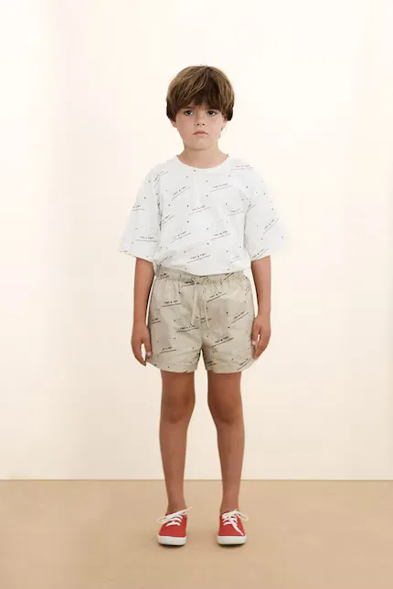 Шорты с узором Twill Shorts Tinycottons, бежевый