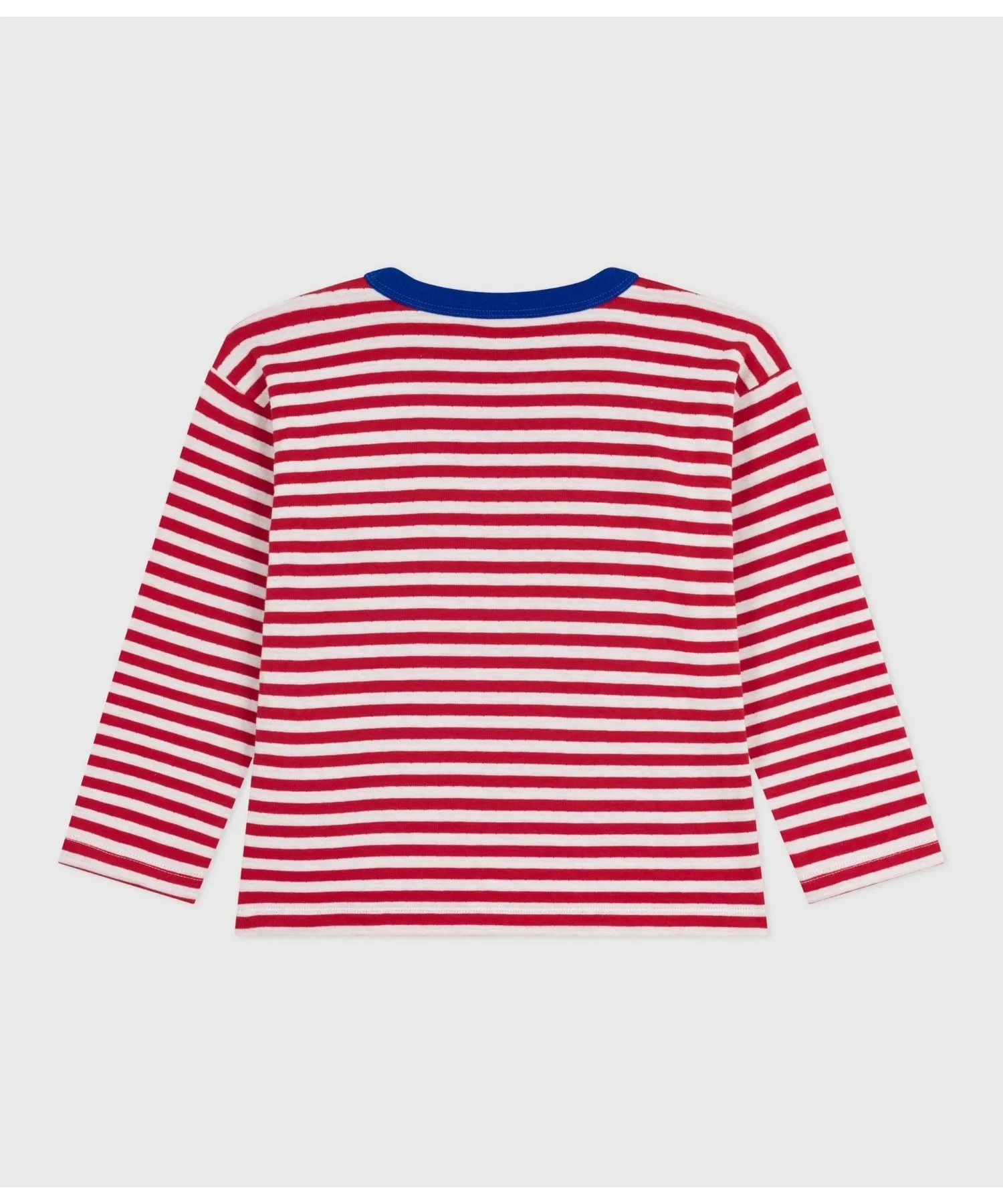 Детская футболка с длинным рукавом в полоску Petit Bateau зелёная — фото 2