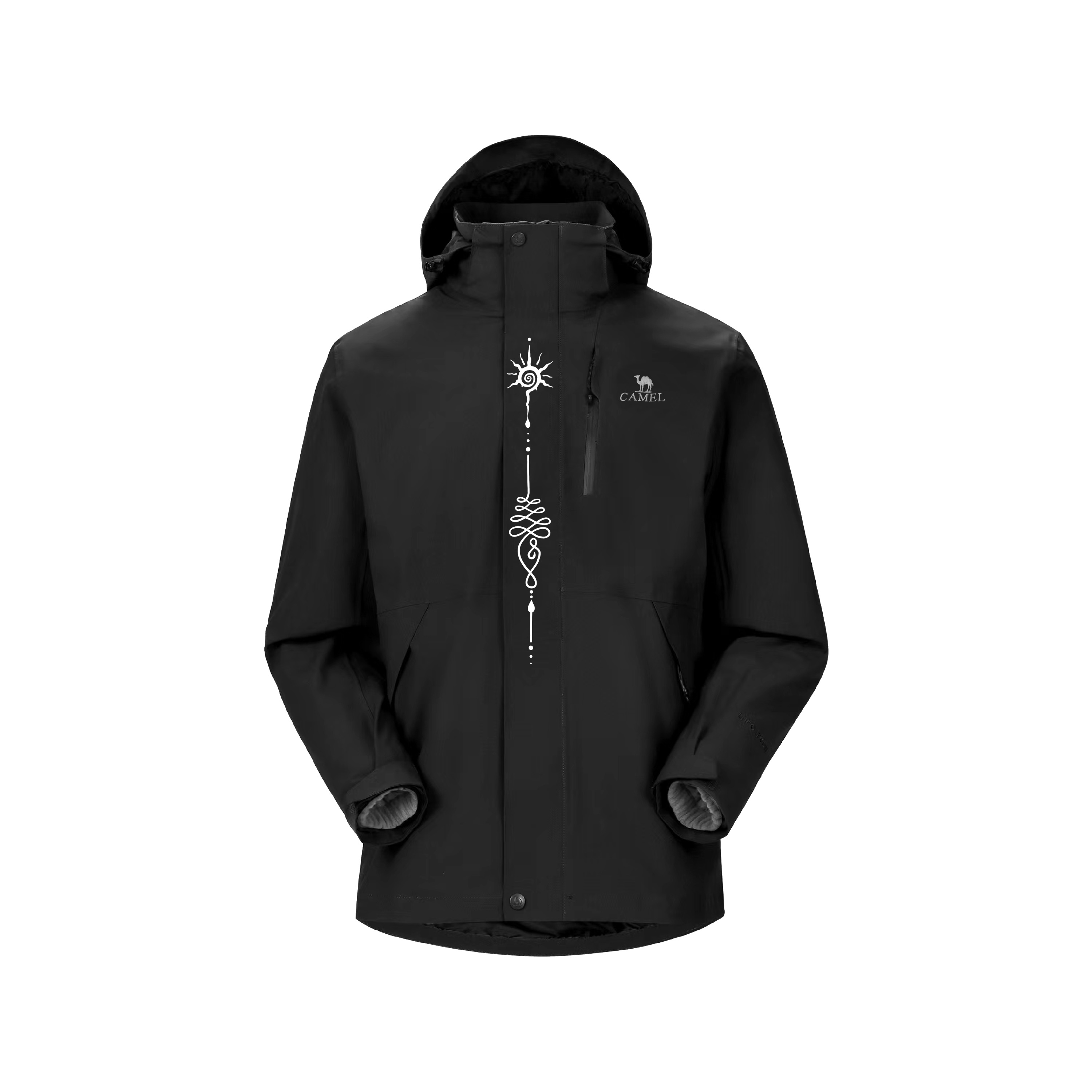

Ветровка All weather Mountain Versatile Urban Living/Travel/Commuting Waterproof And Warm Unisex CAMEL, phantom черный