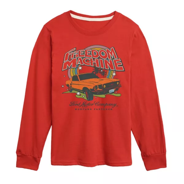 

Футболка с длинным рукавом и принтом Ford Freedom Machine для мальчиков 8-20 лет Licensed Character, красный