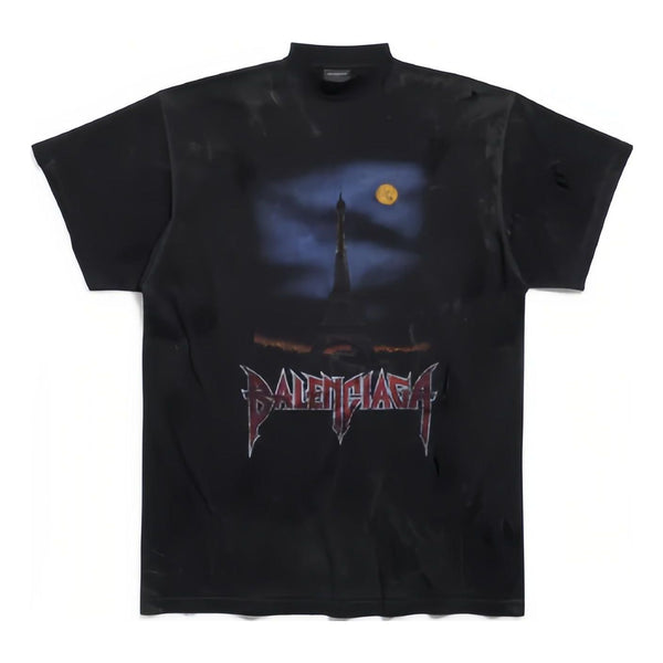 

Футболка paris moon t-shirt oversized 'black faded' Balenciaga, черный