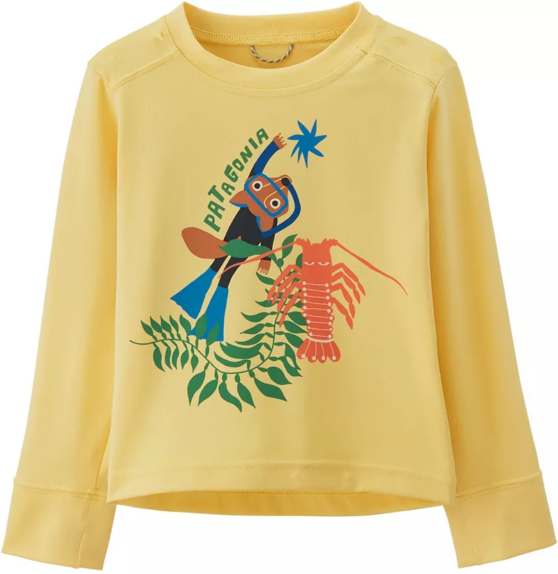 

Прохладная шелковая рубашка с длинными рукавами и UPF Patagonia Infants Capilene, цвет Foxplorer/Milled Yellow