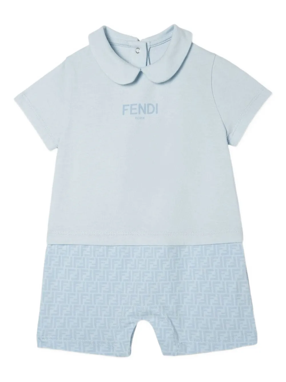 

Комбинезон с логотипом и воротником Питер Пэн FENDI KIDS, синий
