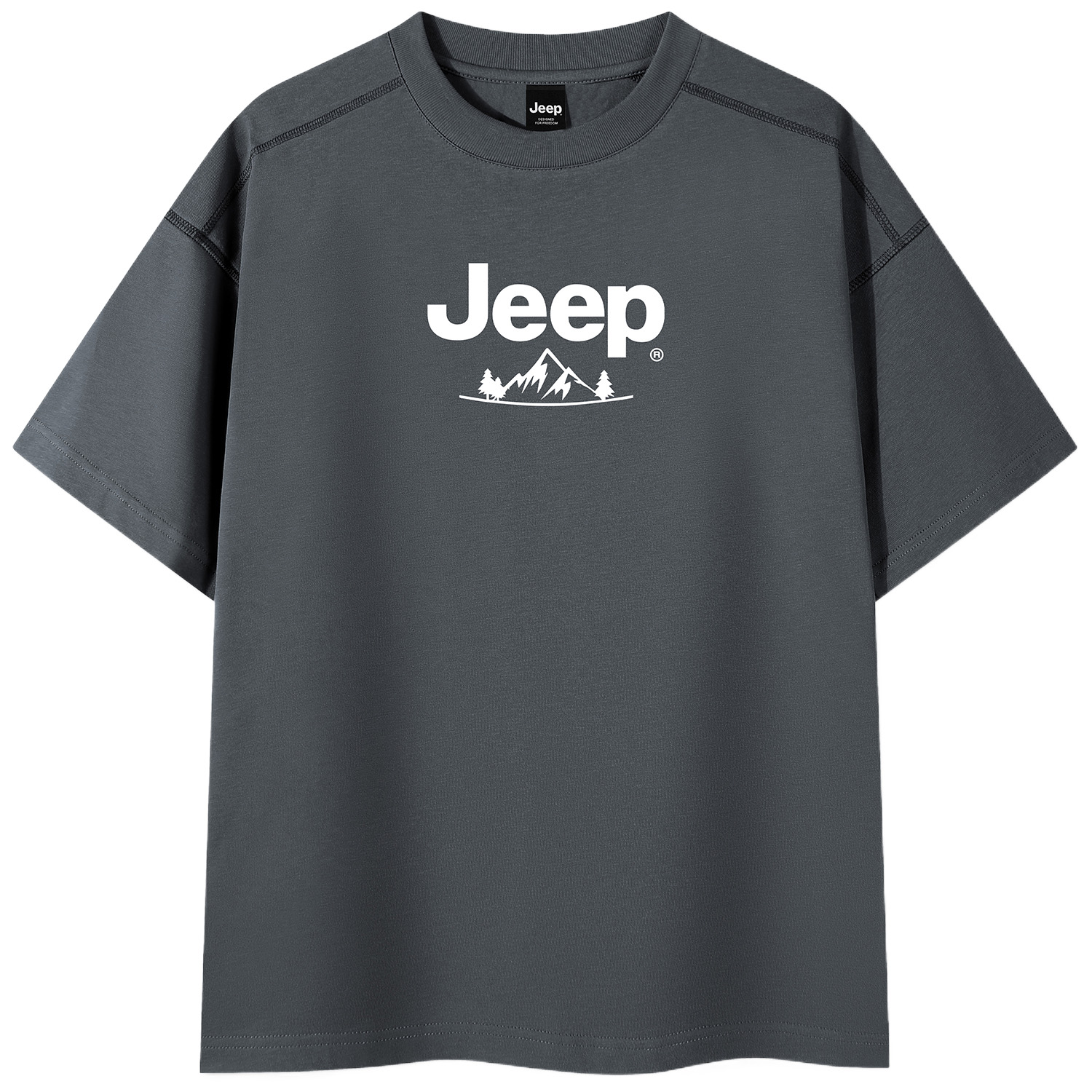 

Футболка Unisex Crew Neck Moderate Straight Fit Jeep, premium серый