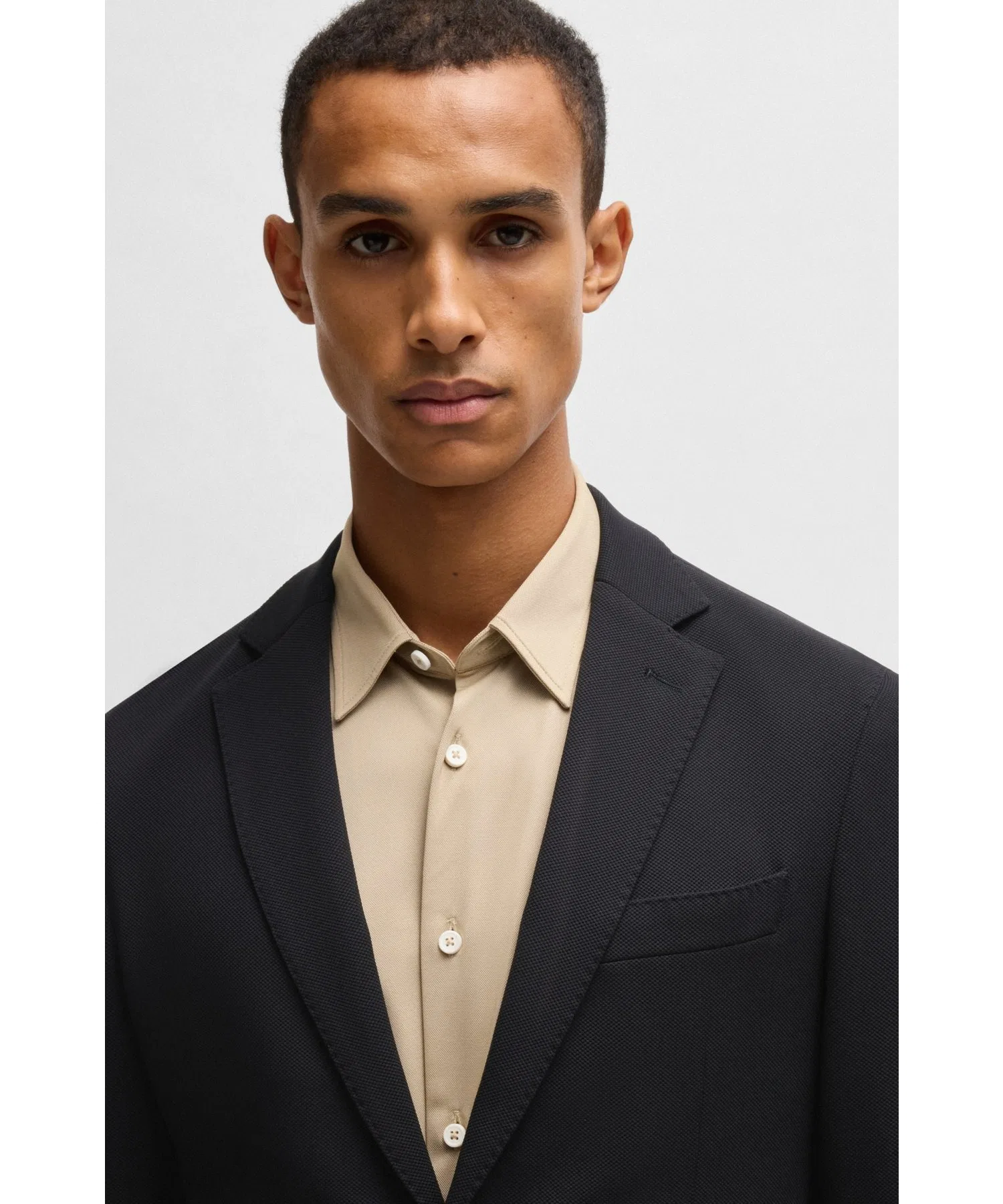 Мужской пиджак BOSS Slim Fit из нейлона чёрный — фото 2