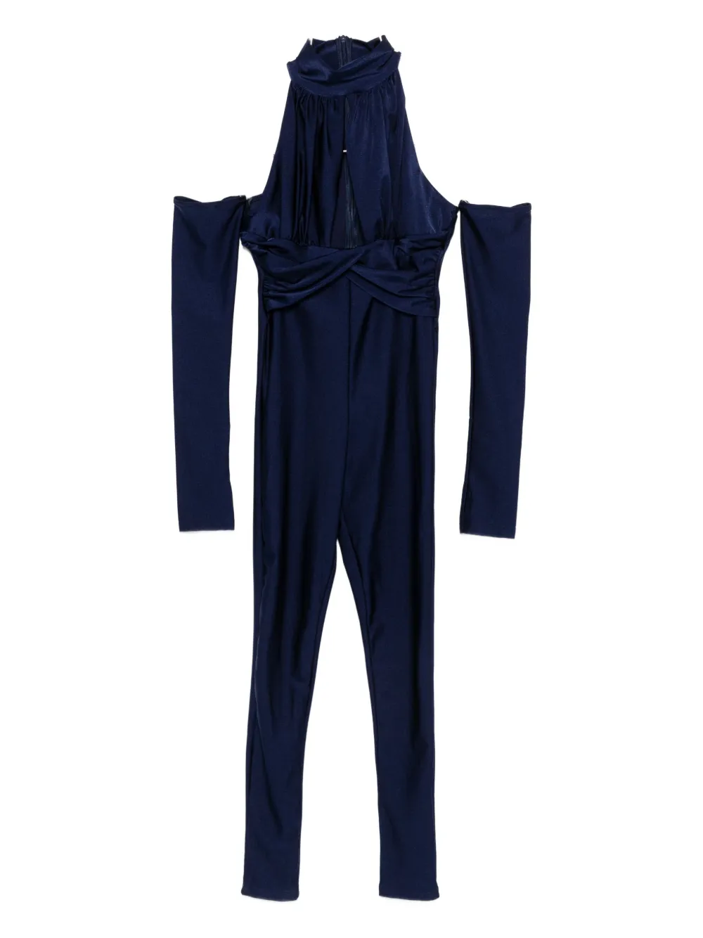 

Комбинезон с открытыми плечами и перекрученным элементом Mazzei, синий