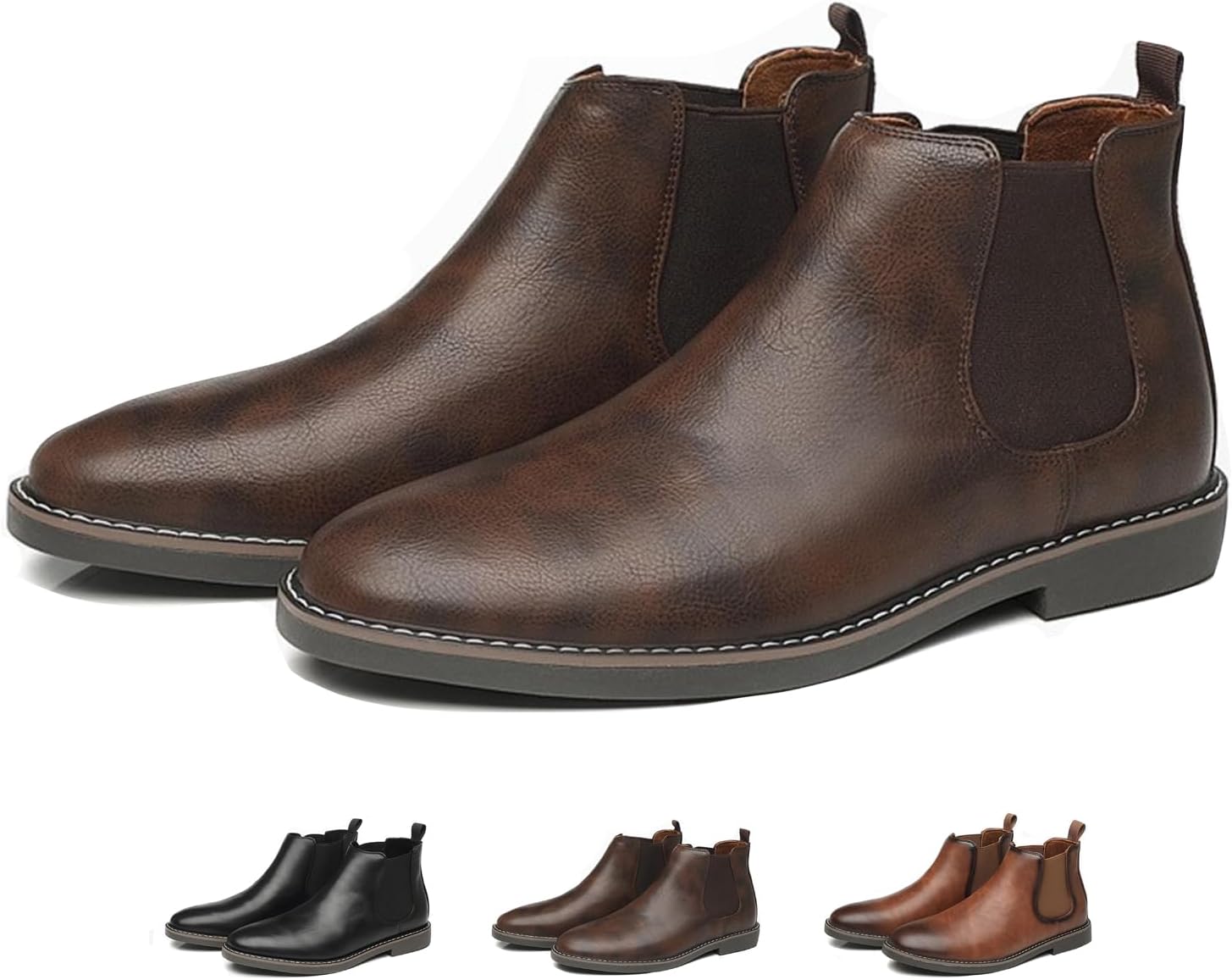 

Мужские кожаные ботинки-челси, модные классические британского стиля, с заостренным носком, эластичной вставкой, без шнурков, оксфорды, повседневные, деловые, формальные ботинки до щиколотки Glbdu, коричневый