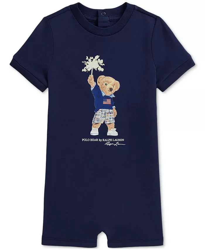 

Детский комбинезон-шорты Polo Bear из хлопкового джерси для мальчиков Polo Ralph Lauren, синий
