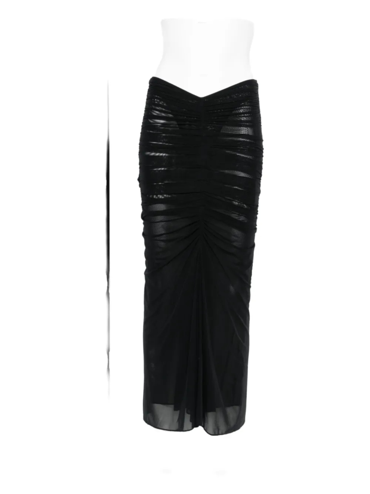 

Юбка миди из сетчатой ткани с оборками от Mugler, черный
