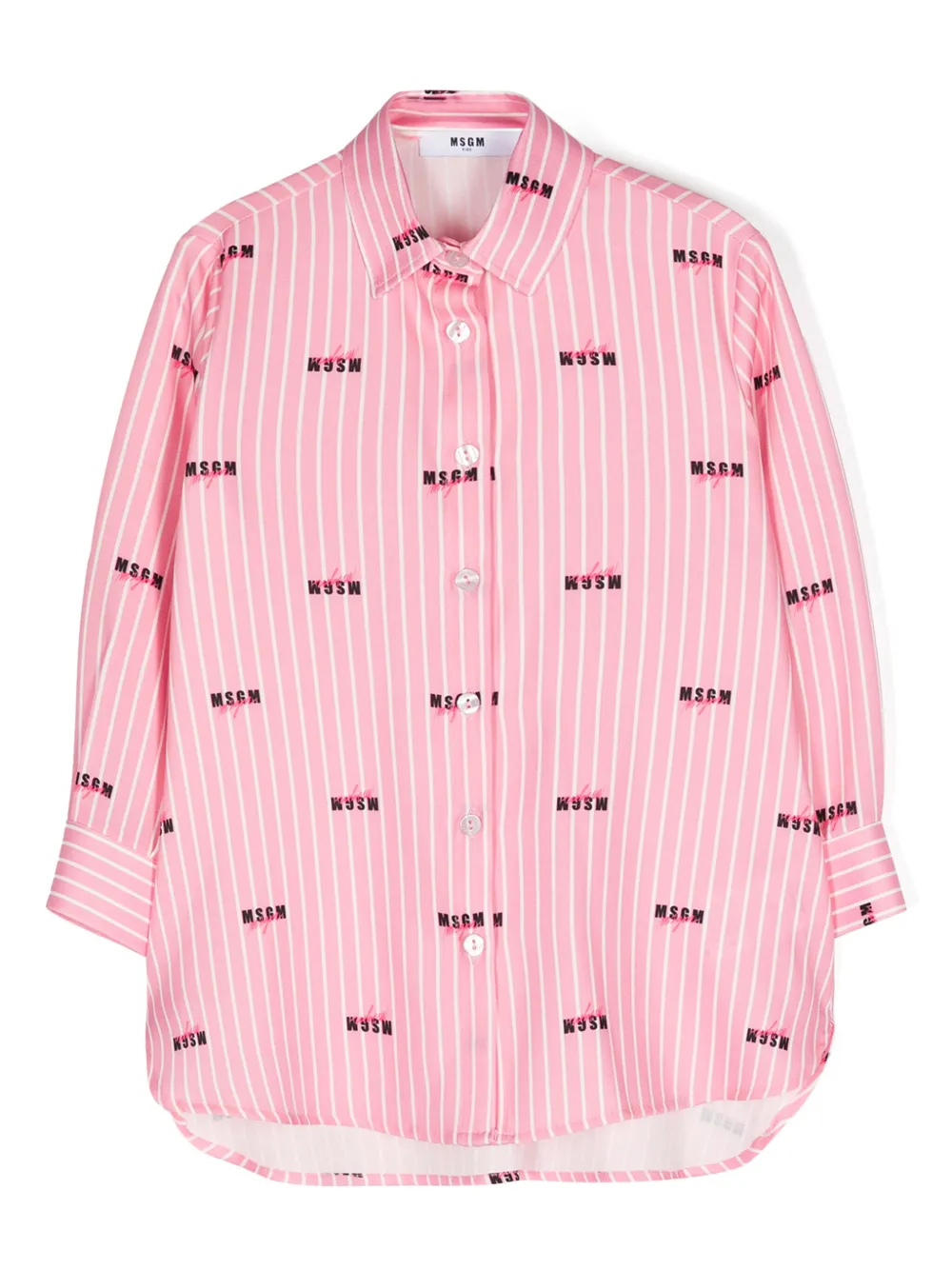 

Полосатая рубашка с логотипом MSGM Kids, розовый
