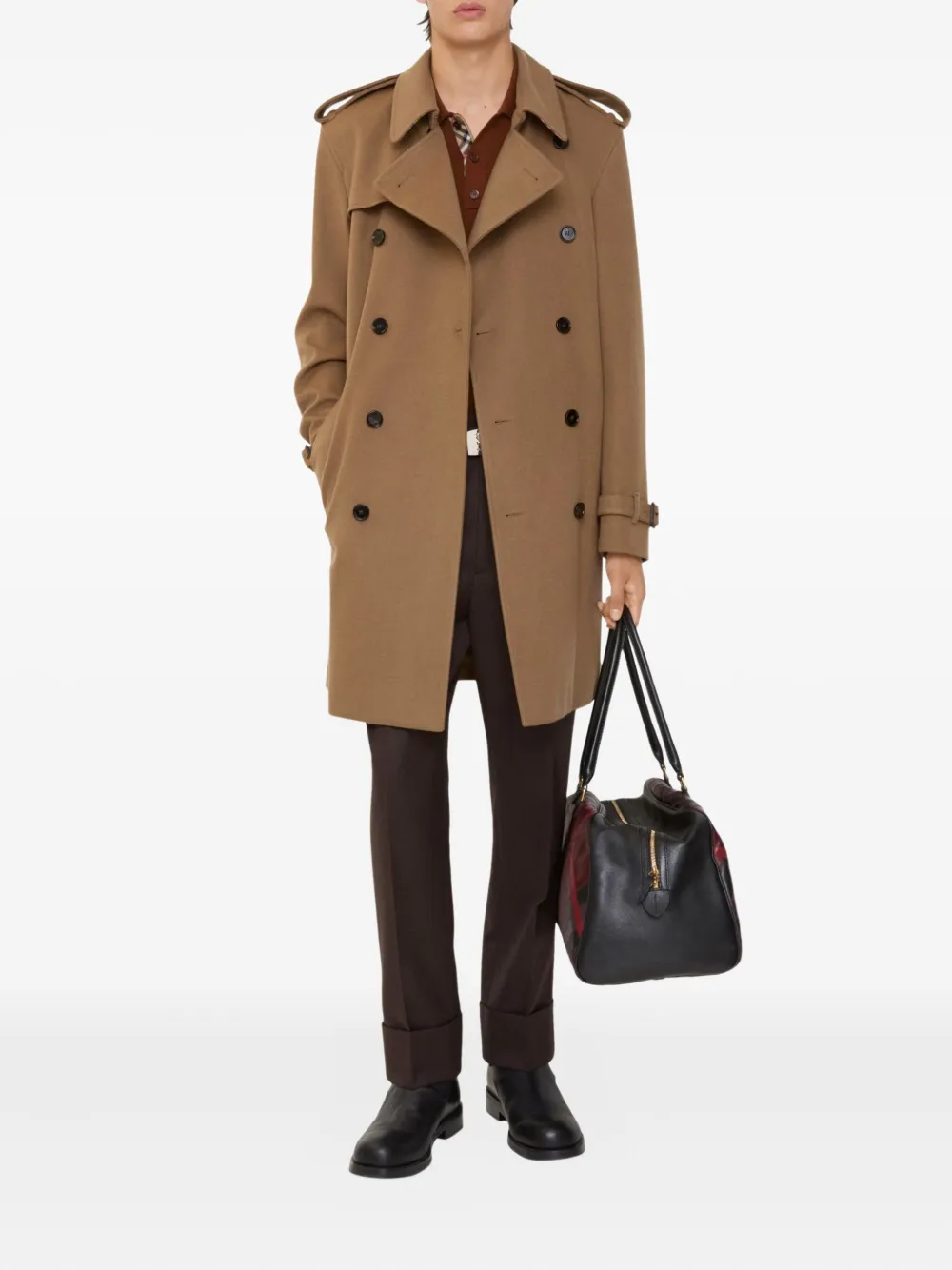 Кашемировый тренч с поясом Burberry, коричневый — фото 2