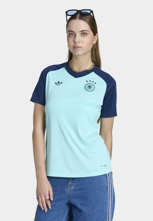 Футболка с принтом deutschland dfb 26 away prematch top tshirt Adidas Originals, Flash Aqua