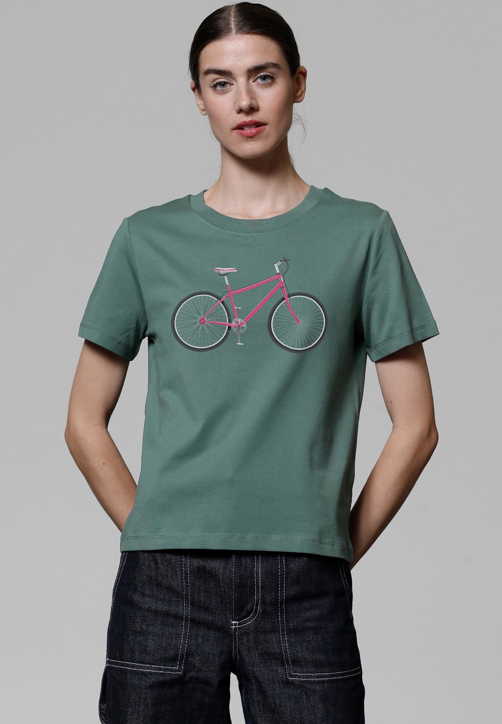 

Футболка с принтом BIKE watapparel, бирюзовый