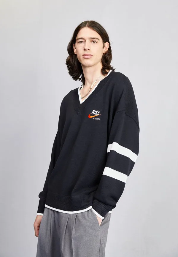 Модный свитер-джемпер nike Nike Sportswear, Black/Sail/Team Orange