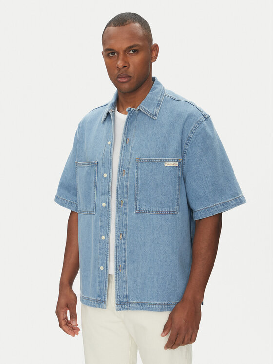

Свободная джинсовая рубашка Bowler J30J327512 Calvin Klein Jeans, синий