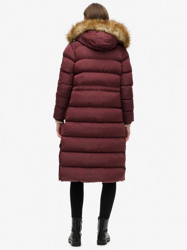 Удлиненная куртка из искусственного меха everest Superdry, цвет Albarn Clay Burgundy — фото 2
