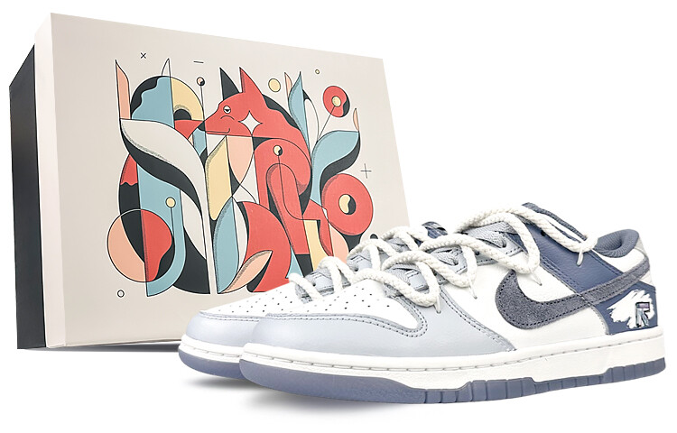 

Кроссовки Nike Dunk Skateboarding Shoes Men Low-top Gray, белый