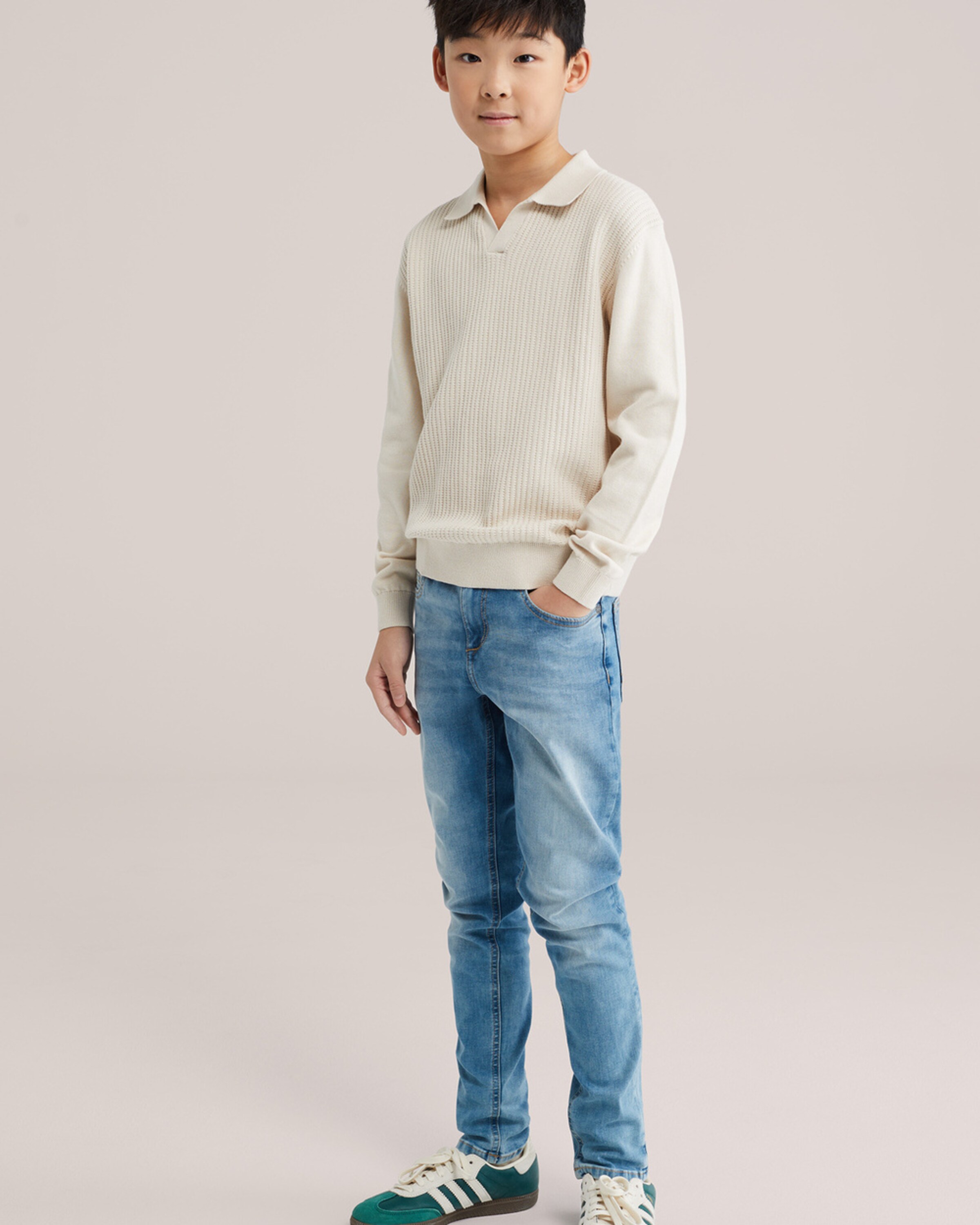 WE Fashion Джинсы синие slim fit — фото 4