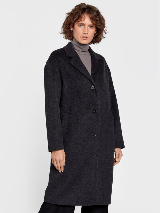 

Шерстяное пальто обычного кроя Calvin Klein, серый