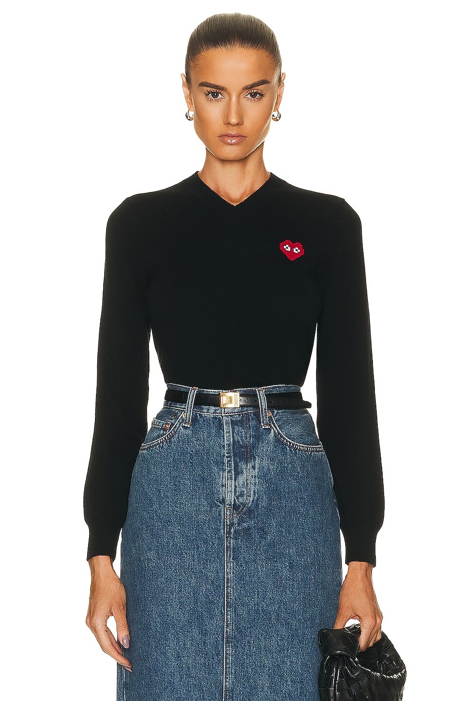 

Свитер Comme des Garçons Invader V-Neck Pullover, черный