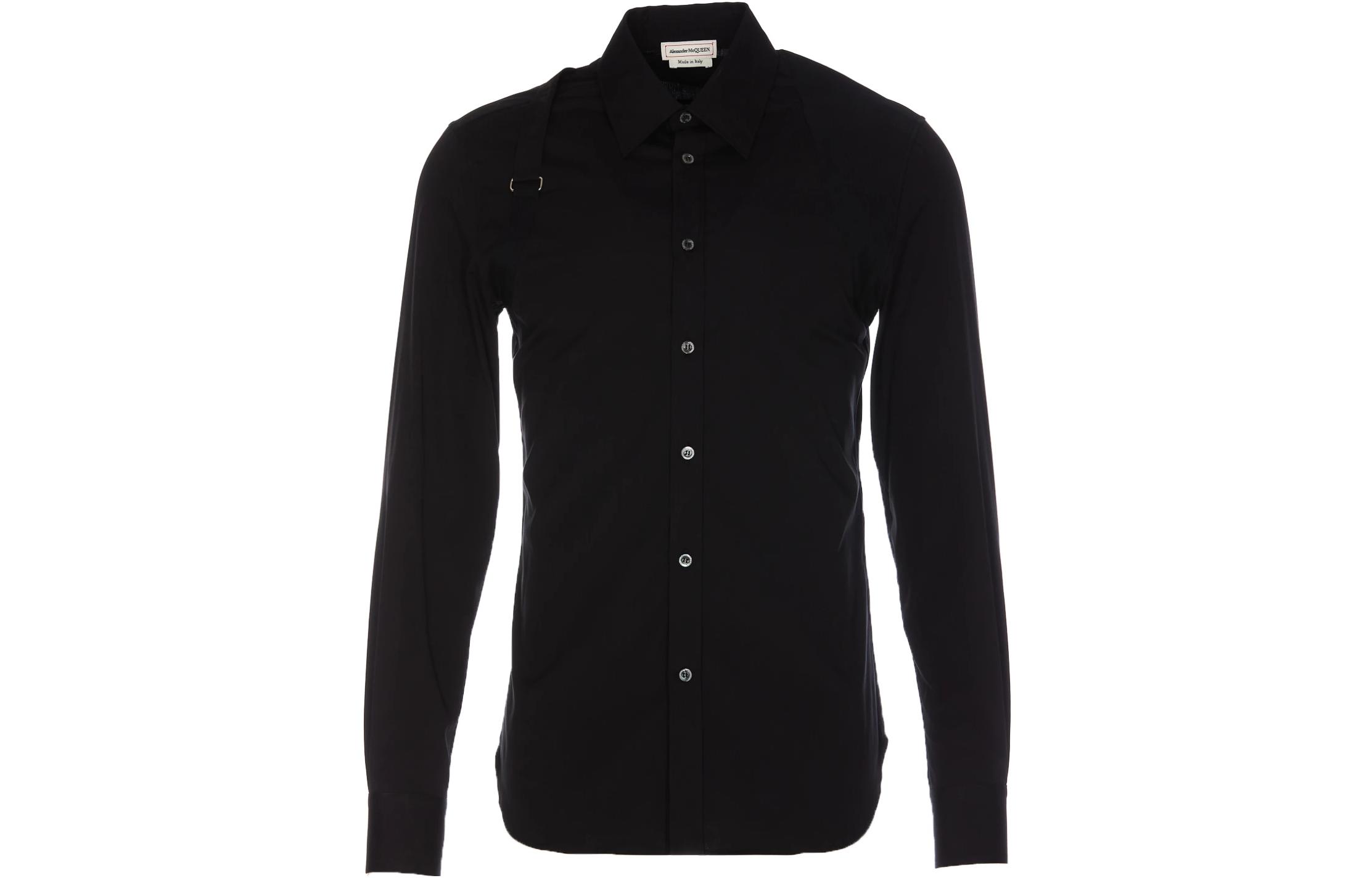 

Рубашка с воротником на пуговицах Alexander McQueen, черная