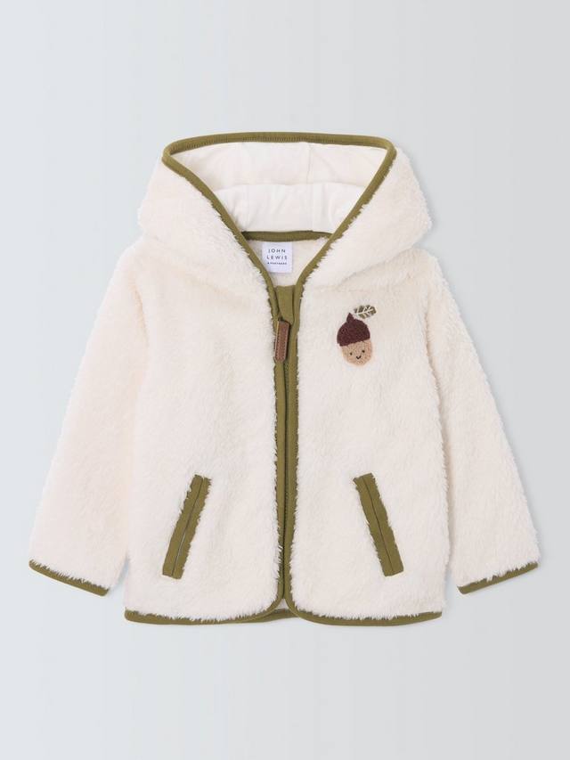 

Детская куртка-бомбер Baby Acorn с молнией John Lewis, Natural