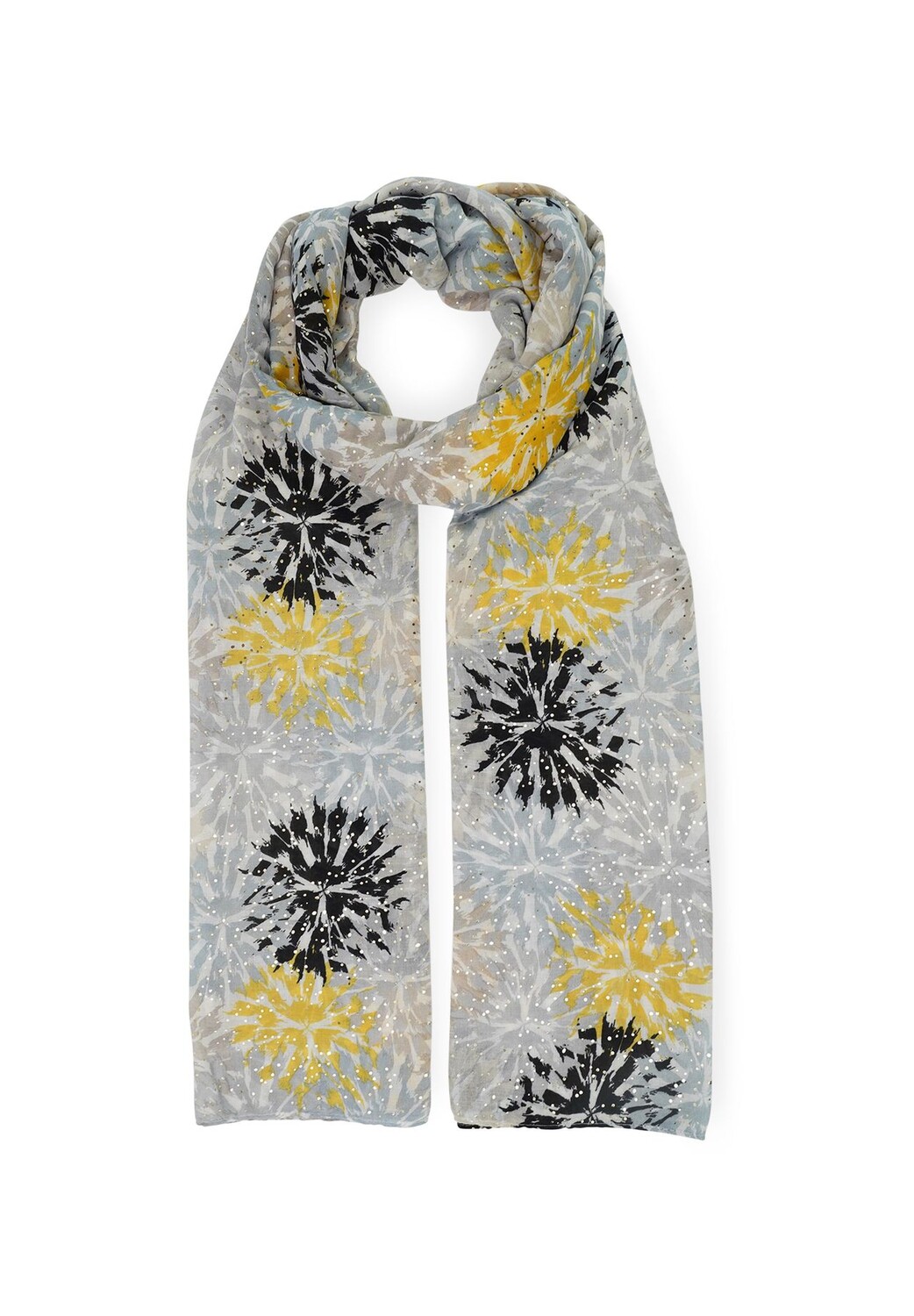 

Шарф с принтом и золотыми акцентами HARPA, цвет Grey Yellow One Size