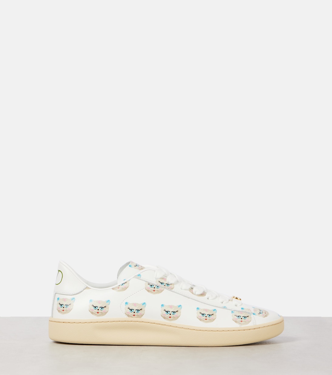 Кроссовки из кожи с принтом Royco VLogo Valentino Garavani, Bianco-Multicolor — фото 4