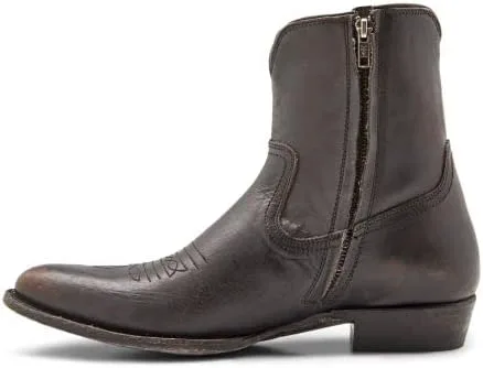 Мужские ботинки Frye Austin Inside Zip - стильная, прочная кожаная обувь с амортизирующей стелькой для комфорта и боковой застежкой-молнией, ковбойский стиль, черный — фото 2