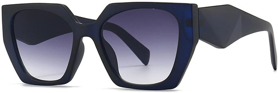 

Ретро-солнцезащитные очки «кошачий глаз» с многоугольными линзами, разноцветные, модные женские, с прозрачным градиентом, защита от УФ-излучения UV400, мужские солнцезащитные очки WNCKSQ, Blue Gray Gradient