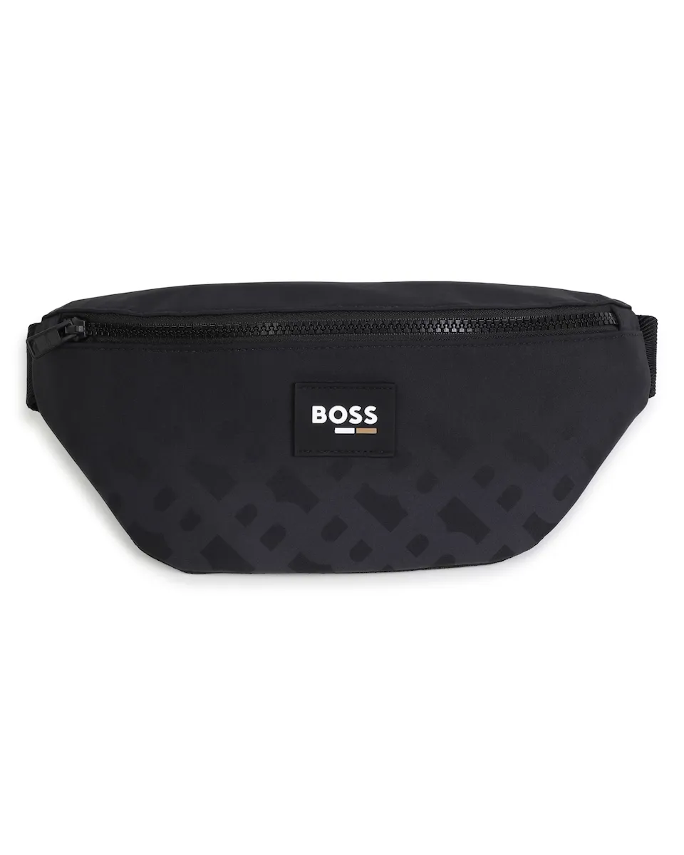 

Поясная сумка для мальчика с принтом монограммы BOSS Kidswear, чёрный